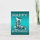 Happy Birthday Kaart Ski Boot Blue (Voorkant)