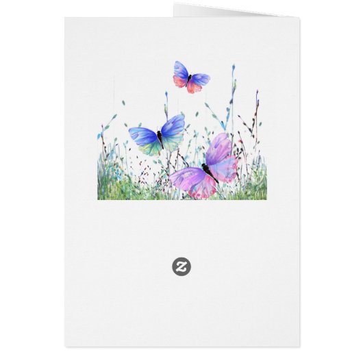 Happy Birthday Kaart Spring Colorful Butterflies (Achterkant)