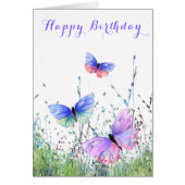 Happy Birthday Kaart Spring Colorful Butterflies (Voorkant)