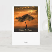Happy Birthday Kaart Sunset Tree Sunbeams (Achterkant)