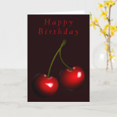 Happy Birthday Kaart Sweet Cherry - Jouw tekst naa (Gele Bloem)