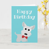 Happy Birthday Kaart Terrier Westie Dog Blank (Gele Bloem)