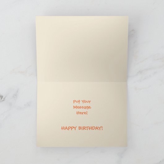 "Happy Birthday" Kaart, Tijger bij zonsondergang F Kaart (Binnen)