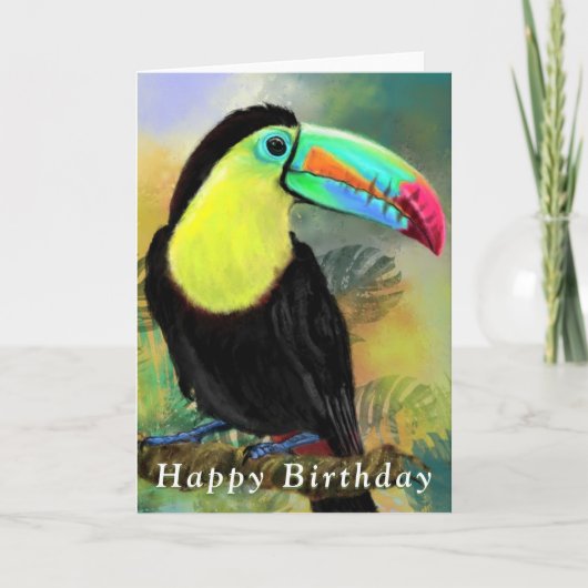 Happy Birthday Kaart Tropical Toco Toucan Bird (Voorkant)