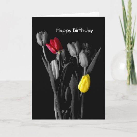 Happy Birthday Kaart-tulpen Kaart (Voorkant)