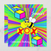 Happy Birthday Kaart Uitnodiging (Voorkant / Achterkant)