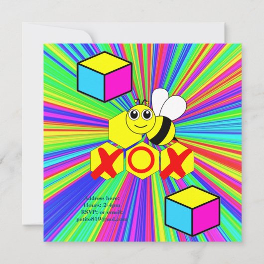 Happy Birthday Kaart Uitnodiging (Achterkant)