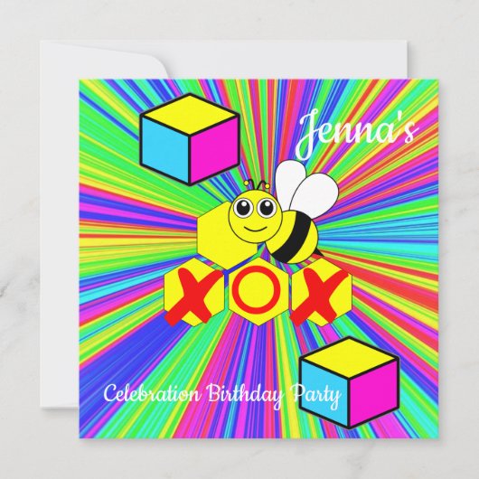 Happy Birthday Kaart Uitnodiging (Voorkant)