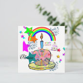 Happy Birthday Kaart Uitnodiging (Staand voorkant)