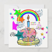 Happy Birthday Kaart Uitnodiging (Voorkant)