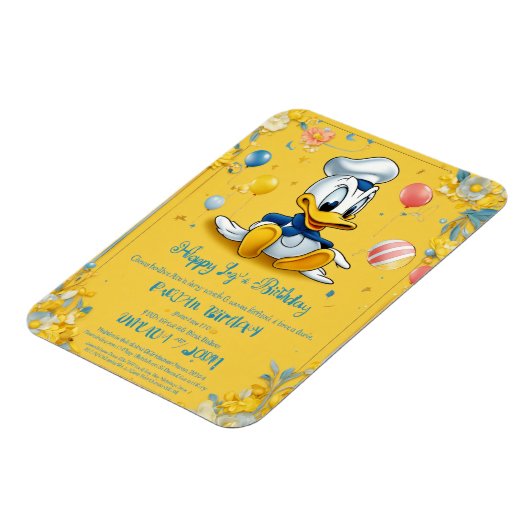 "Happy Birthday Kaart - Vier met vreugde en wens Magneet (Linkerzijde)