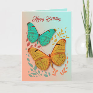 Happy Birthday Kaart vlinders voor vriend