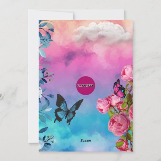 Happy Birthday Kaart (Vlinderthema) (Achterkant)