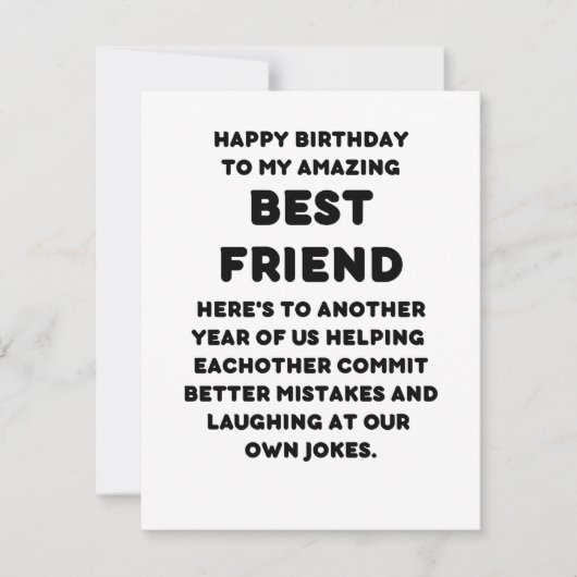 Happy Birthday-kaart voor beste vriend Feestdagenkaart (Voorkant)