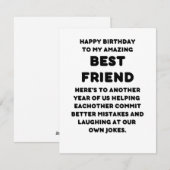 Happy Birthday-kaart voor beste vriend Feestdagenkaart (Voorkant / Achterkant)