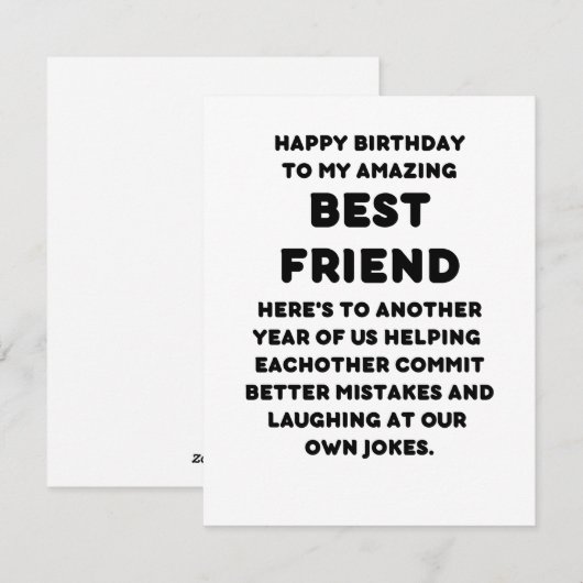 Happy Birthday-kaart voor beste vriend Feestdagenkaart (Voorkant / Achterkant)