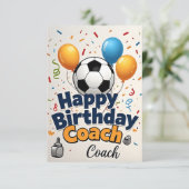 Happy Birthday Kaart voor de coach (Staand voorkant)