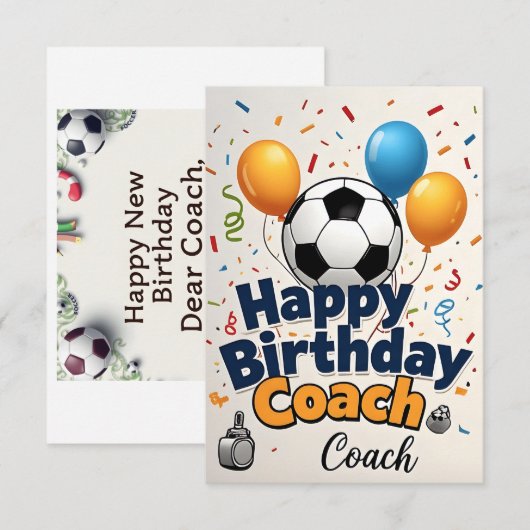 Happy Birthday Kaart voor de coach (Voorkant / Achterkant)