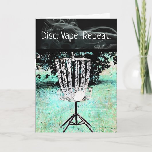 Happy Birthday Kaart voor een Disc Golfer en Vaper (Voorkant)