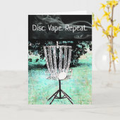 Happy Birthday Kaart voor een Disc Golfer en Vaper (Gele Bloem)