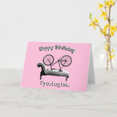 Happy Birthday Kaart voor fietsers (Gele Bloem)