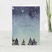 Happy Birthday Kaart voor hem, nachtelijke hemel