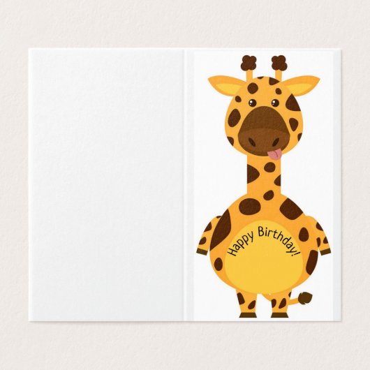 Happy Birthday - Kaart voor kinderen (Buitenkant ongevouwen)