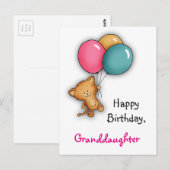 Happy Birthday Kaart voor kleindochter (Voorkant / Achterkant)