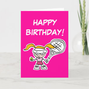 Happy Birthday-kaart voor kleine tennisspeler Kaart