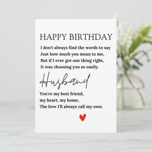 Happy Birthday Kaart voor mijn man (Staand voorkant)