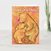Happy Birthday - Kaart voor moeder en Baby Beer (Voorkant)