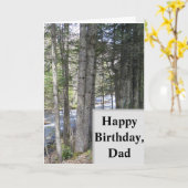 Happy Birthday Kaart voor papa. bos met beek (Gele Bloem)