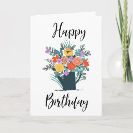 Happy Birthday Kaart Watering Can