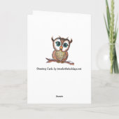 Happy Birthday Kaart, Waterverf Uil en Cupcake Kaart (Achterkant)