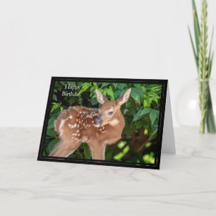 Happy Birthday Kaart White-Tailed Deer Fawn