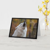 Happy Birthday Kaart Wolf (Gele Bloem)