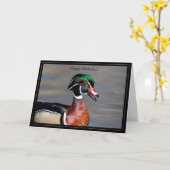 Happy Birthday Kaart Wood Duck (Gele Bloem)