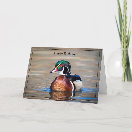 Happy Birthday Kaart Wood Duck (Voorkant)