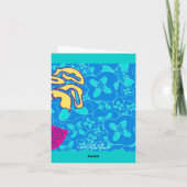 Happy Birthday Kaart Yellow Leaves Roze Vaas (Achterkant)