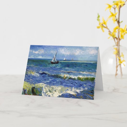 Happy Birthday Kaart Zeilboot op de Ocean Waves (Gele Bloem)