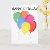 Happy Birthday Kaart: zes ballonnen Kaart (Gele Bloem)