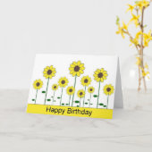 Happy Birthday Kaart (zonnebloem) (Gele Bloem)