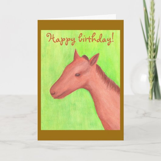 Happy Birthday Kaarten met een jong paard (Voorkant)