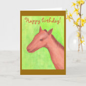 Happy Birthday Kaarten met een jong paard (Gele Bloem)