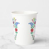 Happy Birthday Kalocsai Flower Folk Art Papieren Bekers (Links)