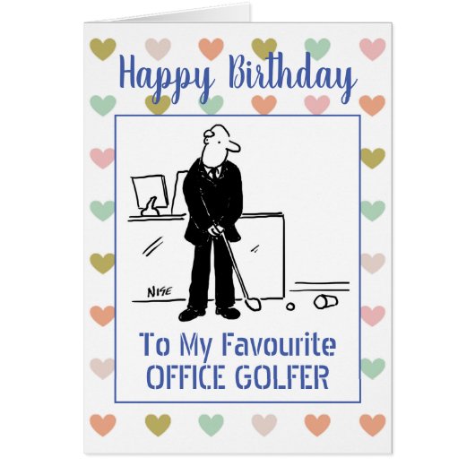 Happy Birthday Kantoor Golfer (Voorkant)