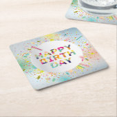 Happy Birthday Kartonnen Onderzetters (Schuin)