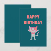 Happy Birthday Kat Blauwgroen (Voorkant / Achterkant)