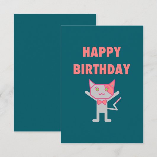 Happy Birthday Kat Blauwgroen (Voorkant / Achterkant)