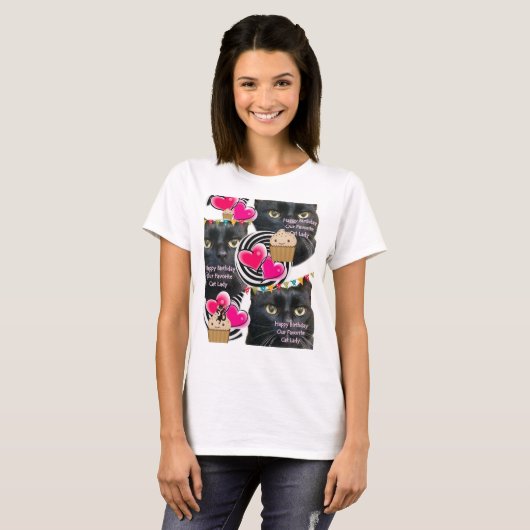 Happy Birthday Kat Dame T-shirt (Voorkant volledig)